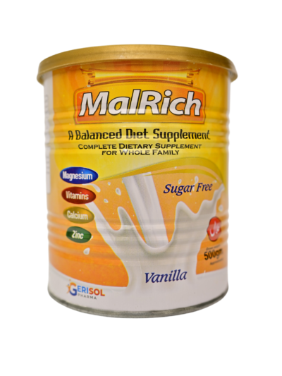 MalRich Vanilla – Balanced Diet Supplement (500g, Sugar Free)